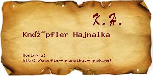 Knöpfler Hajnalka névjegykártya